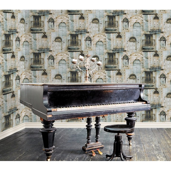 Papel pintado fachada boho estilo portugués - Tavira Boho 124199