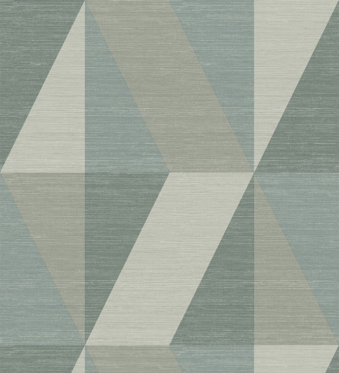 Papel pintado geométricos de rombos grandes en tonos verdes y grises claros - New Kepler 683076