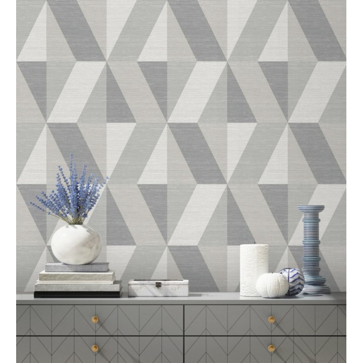 Papel pintado geométricos de rombos grandes en tonos visón - New Kepler 683077
