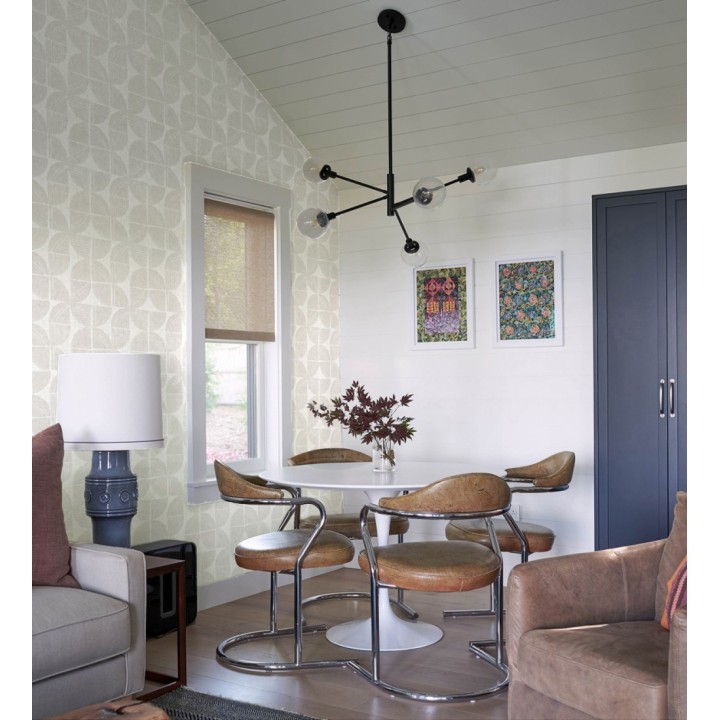 Papel pintado geométrico de inspiración africana beige claro - Tribal Harmony 683081