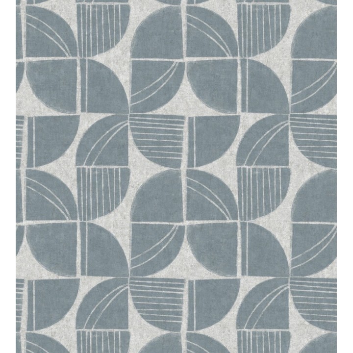 Papel pintado geométrico de inspiración africana azul petróleo - Tribal Harmony 683082