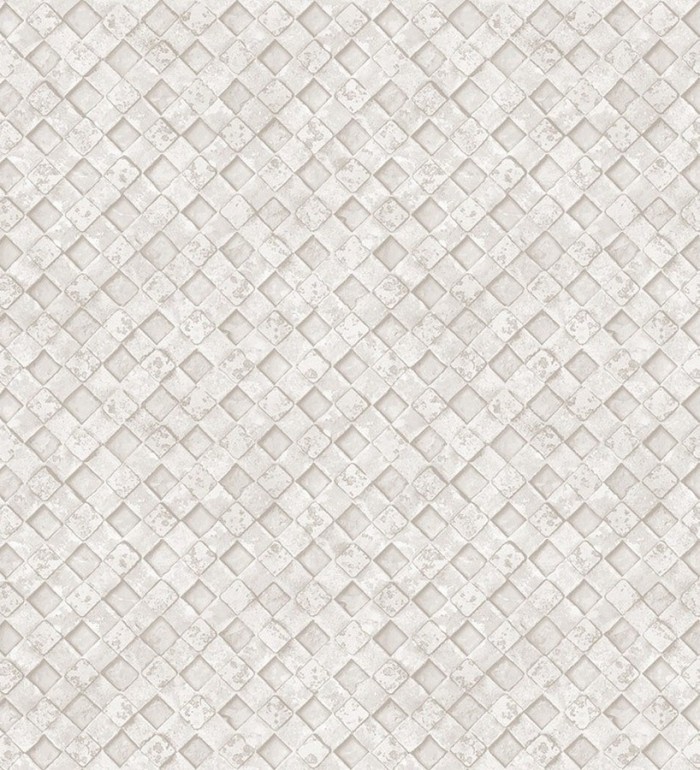 Papel pintado rejilla metálica en blanco roto - Orson Wall 124383