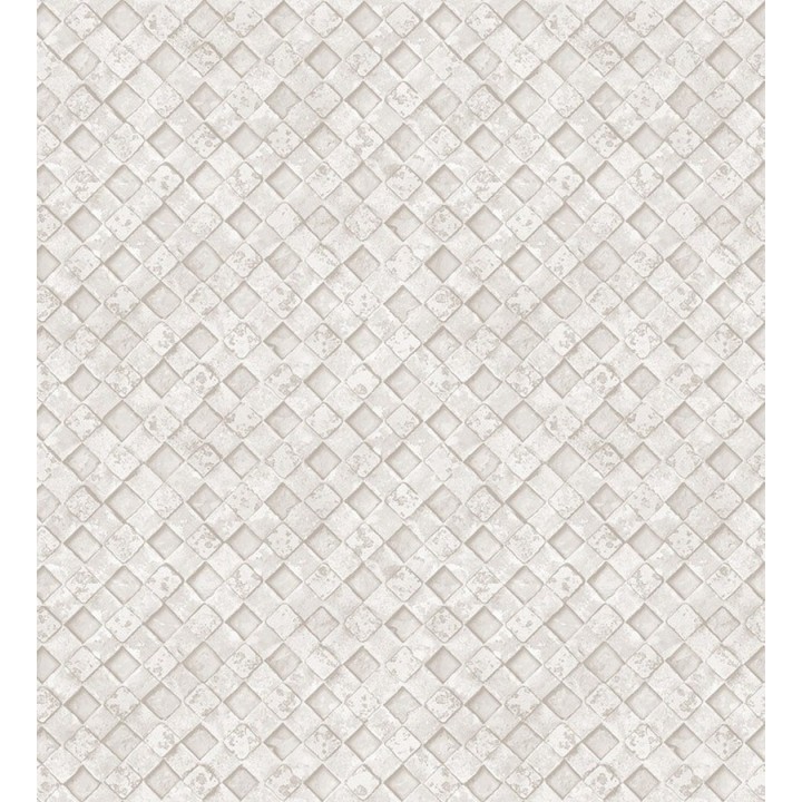 Papel pintado rejilla metálica en blanco roto - Orson Wall 124383