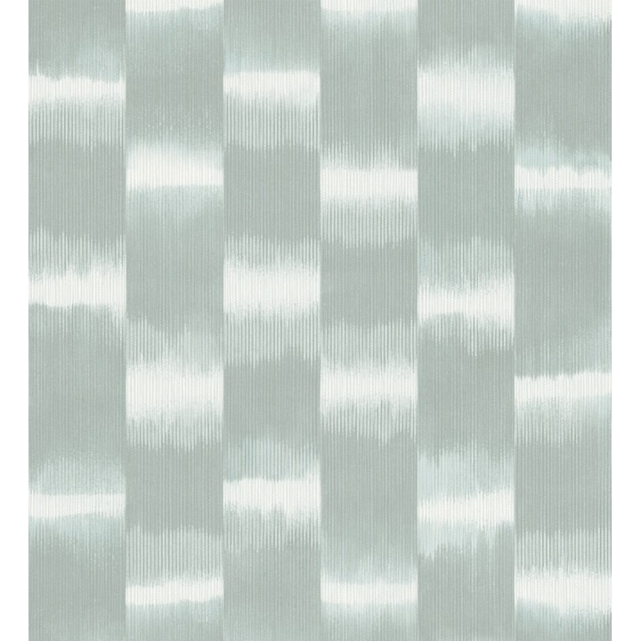 Papel pintado de rayas difuminadas con textura estilo Ikat tonos verde agua - Nebula Glow 683086