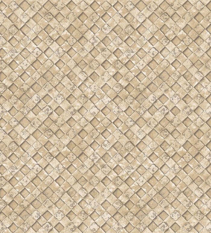 Papel pintado rejilla metálica beige - Orson Wall 124384