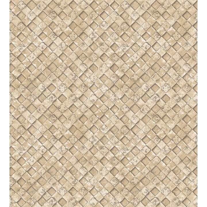 Papel pintado rejilla metálica beige - Orson Wall 124384