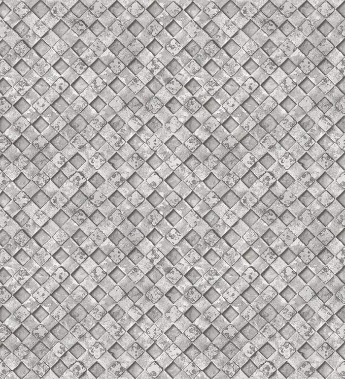 Papel pintado rejilla metálica gris - Orson Wall 124385