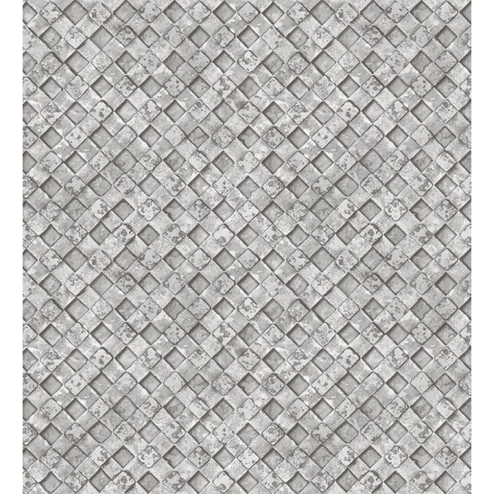 Papel pintado rejilla metálica gris - Orson Wall 124385