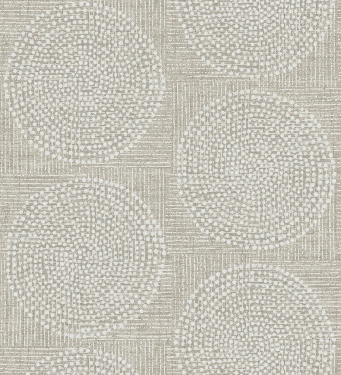 Papel pintado de circulo texturados estilo africano tonos beige oscuro - Maasai Circles 683090