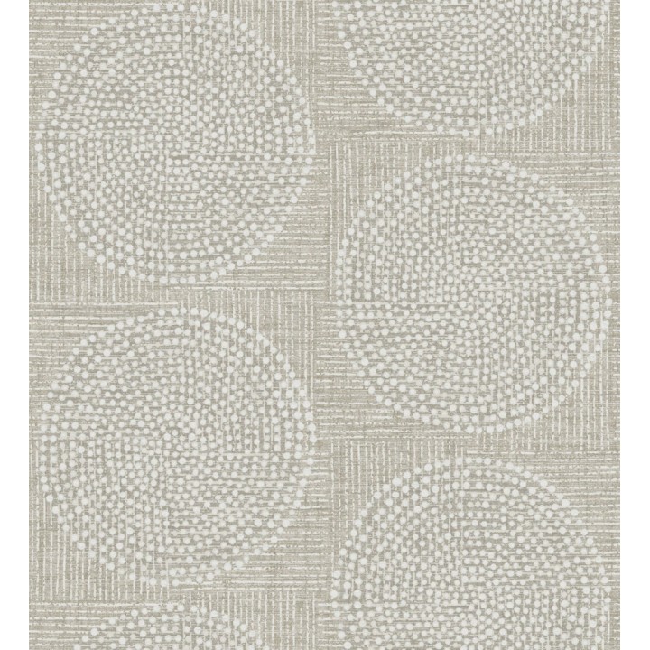 Papel pintado de circulo texturados estilo africano tonos beige oscuro - Maasai Circles 683090
