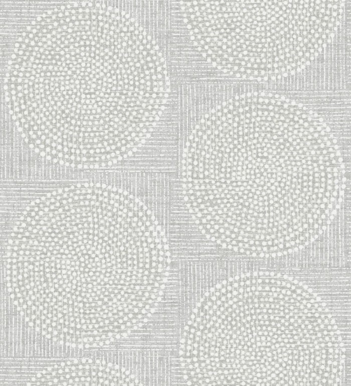 Papel pintado de circulo texturados estilo africano tonos grises - Maasai Circles 683091