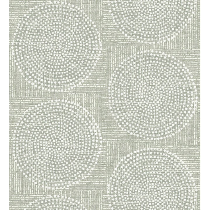 Papel pintado de circulo texturados estilo africano tonos verdes - Maasai Circles 683092