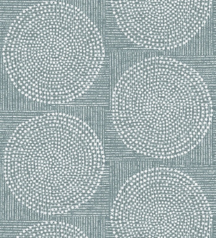 Papel pintado de circulo texturados estilo africano tonos azules - Maasai Circles 683093
