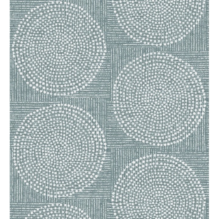 Papel pintado de circulo texturados estilo africano tonos azules - Maasai Circles 683093