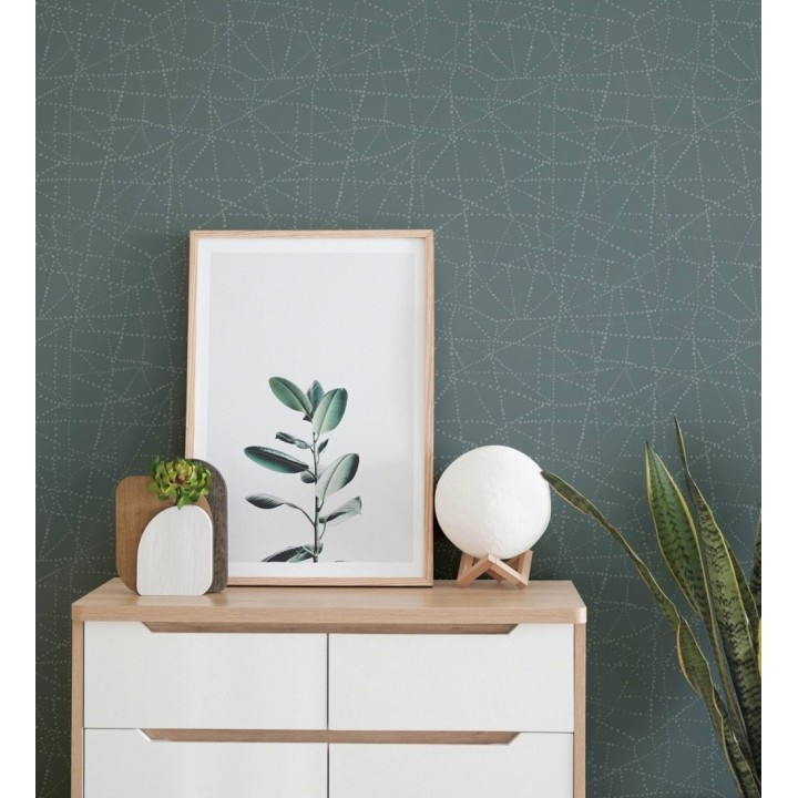 Papel pintado con líneas entrecruzadas inspiración de mapa estelar - Nomad Dots 683098