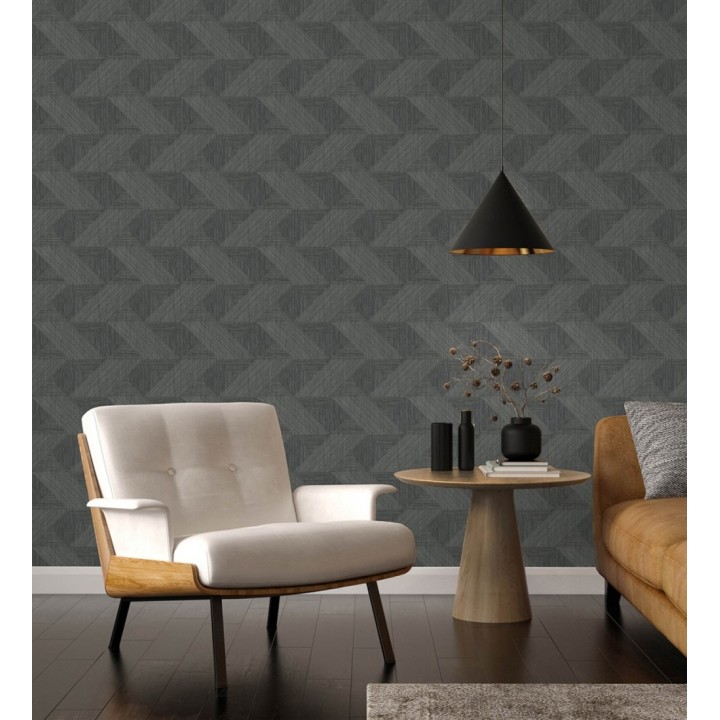 Papel pintado con efecto tridimensional de madera texturizada - Atlas Geometry 683103