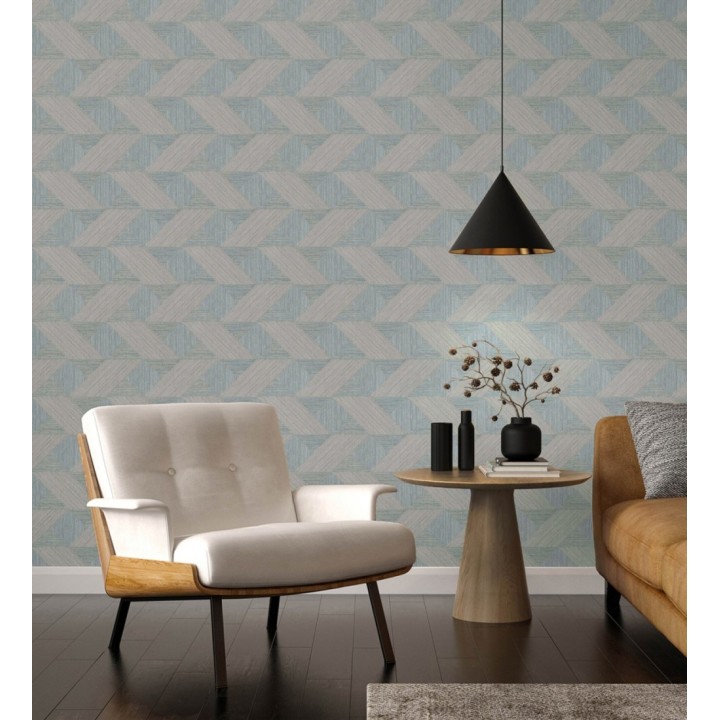 Papel pintado con efecto tridimensional de madera texturizada - Atlas Geometry 683106