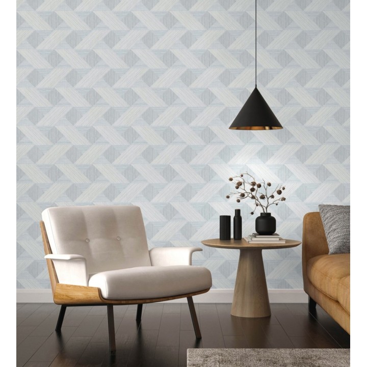 Papel pintado con efecto tridimensional de madera texturizada - Atlas Geometry 683107