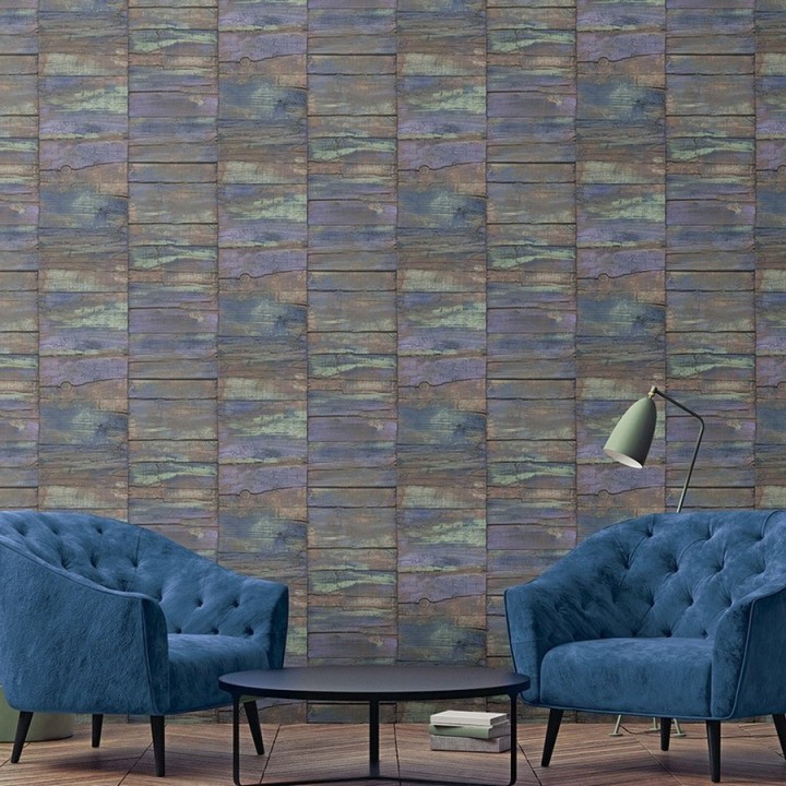 Papel pintado listones desiguales de madera desgastada - Oporto Wood 124388