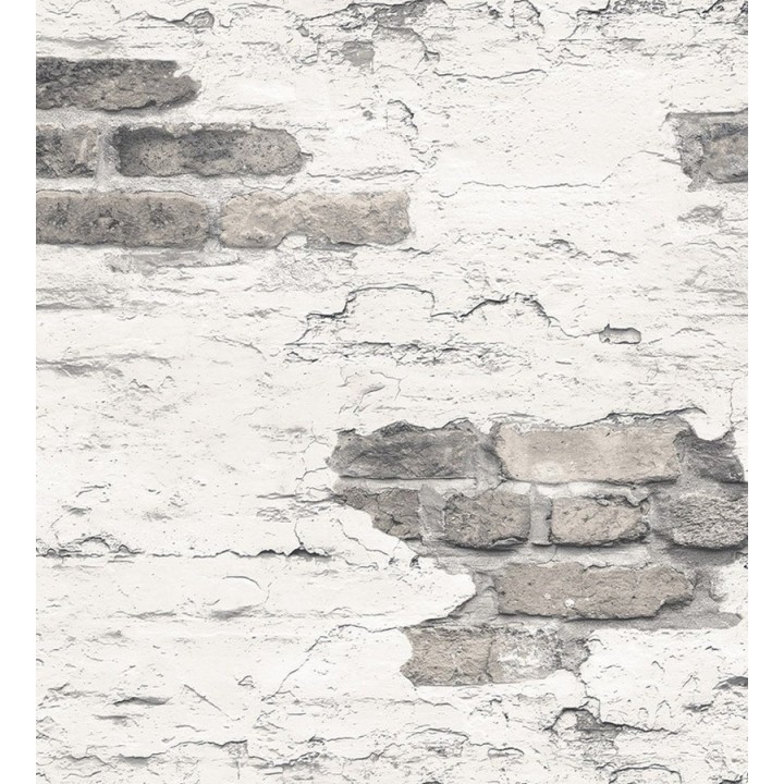 Papel pintado muro de ladrillo blanco desgastado - Morris Street 124399