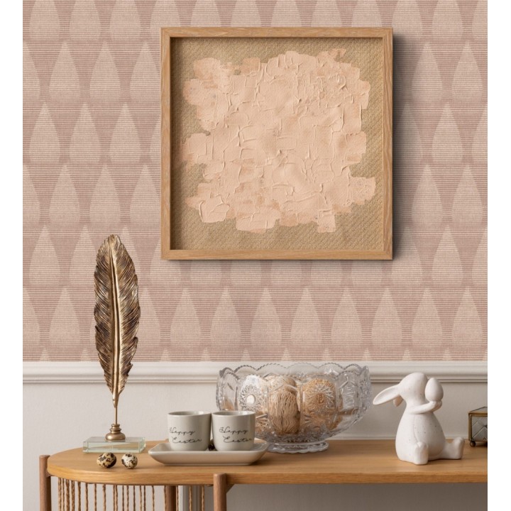 Papel pintado geométrico con dibujo de llamas estilo Mid Century Modern - Oasis Flames 683114