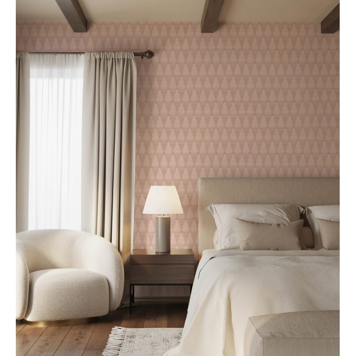 Papel pintado geométrico con dibujo de llamas estilo Mid Century Modern - Oasis Flames 683114