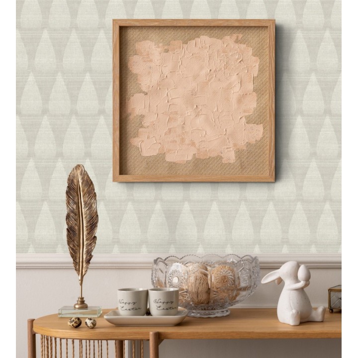 Papel pintado geométrico con dibujo de llamas estilo Mid Century Modern - Oasis Flames 683115