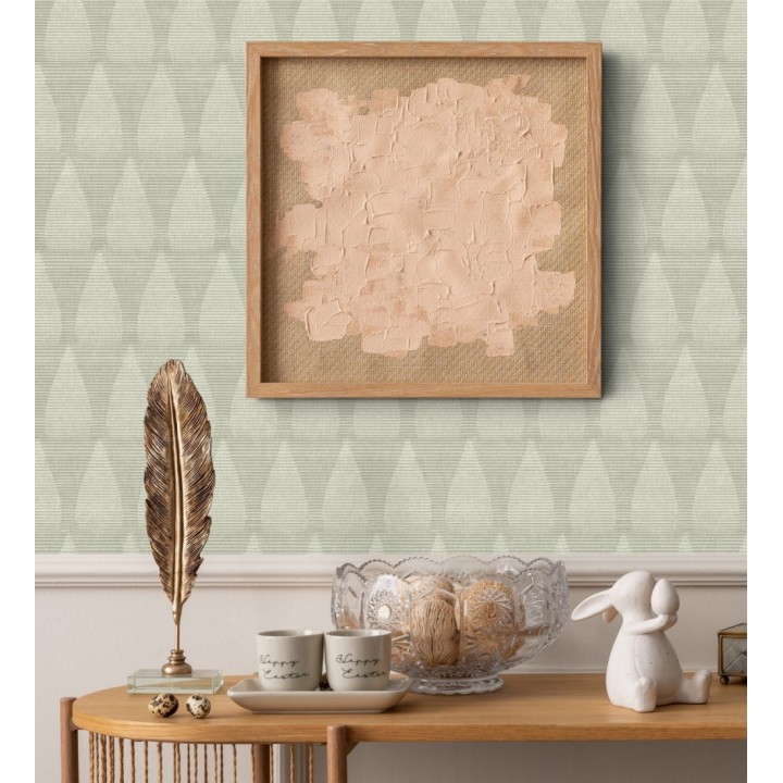 Papel pintado geométrico con dibujo de llamas estilo Mid Century Modern - Oasis Flames 683116