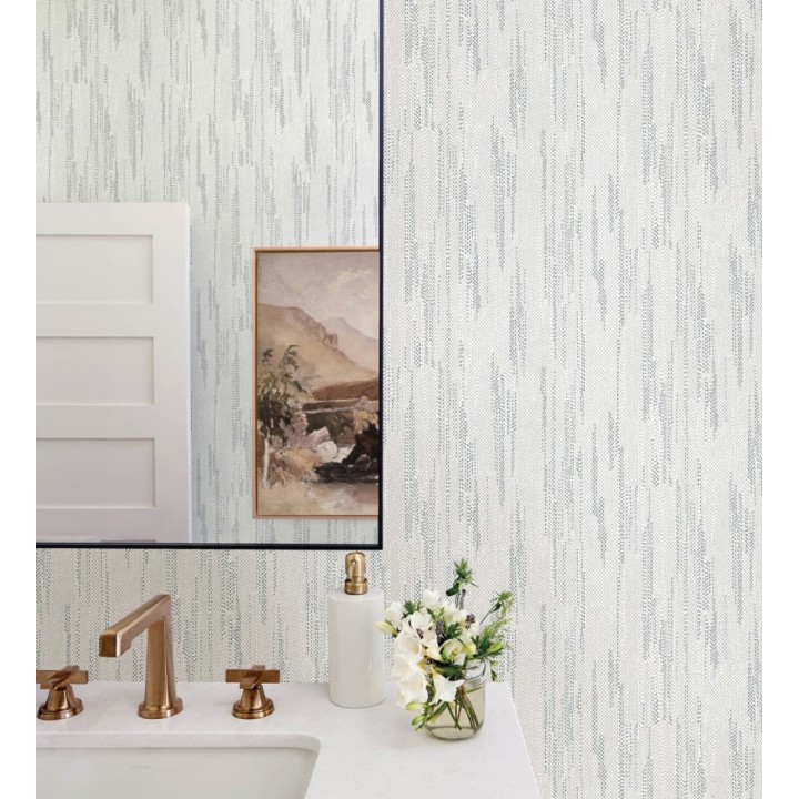 Papel pintado de arpillera con textura minimalista en gris oscuro y gris claro - Haarlem Weft 683121