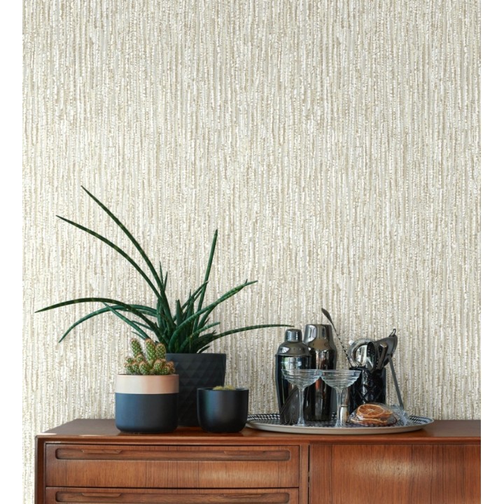 Papel pintado efecto de lentejuelas con tonos verdes salvia y gris visón - Montreal Haze 683122