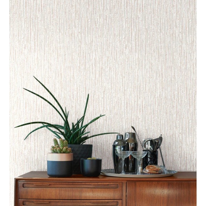 Papel pintado efecto de lentejuelas mate con tonos salmón y beige - Montreal Haze 683127