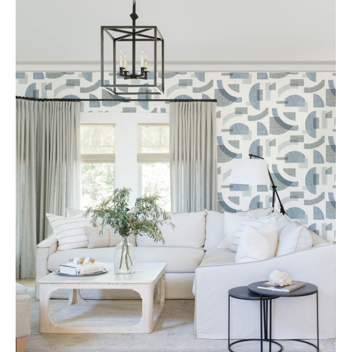 Papel pintado diseño abstracto con semicírculos y bloques - Ubuntu Motifs 683130