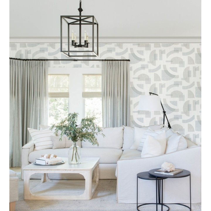 Papel pintado diseño abstracto con semicírculos y bloques - Ubuntu Motifs 683131