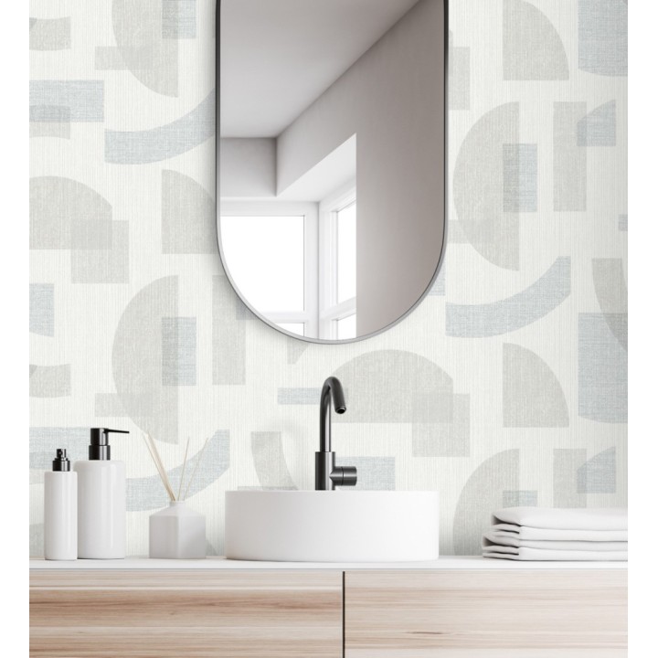 Papel pintado diseño abstracto con semicírculos y bloques - Ubuntu Motifs 683131