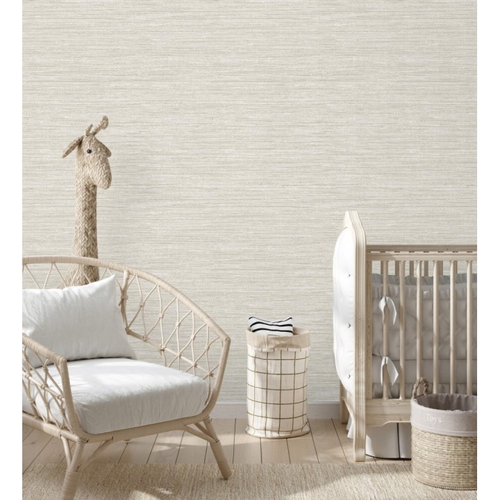 Papel pintado fibra vegetal microtexturada en tonos beige tostado - Sahara Weave 683134
