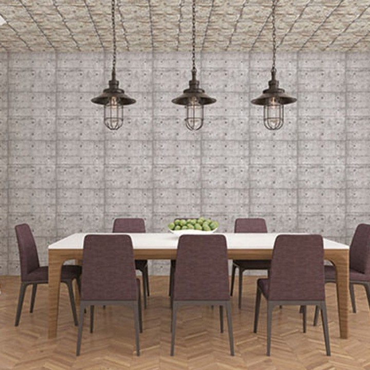 Papel pintado imitación hormigón industrial gris - Arkansas Factory 124415