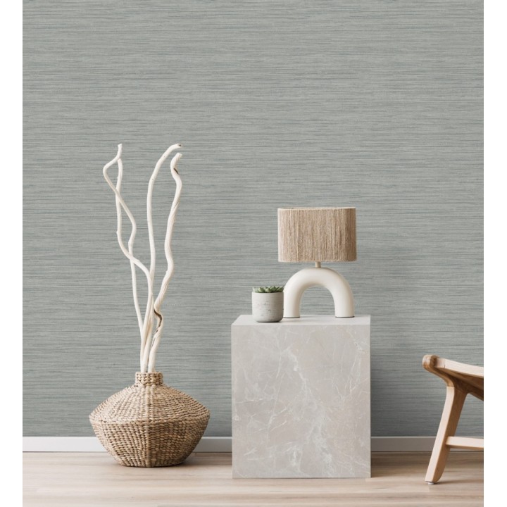 Papel pintado fibra vegetal microtexturada tono gris - Sahara Weave 683137
