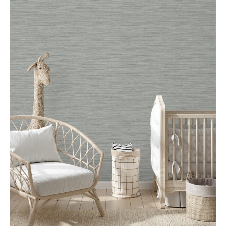 Papel pintado fibra vegetal microtexturada tono gris - Sahara Weave 683137