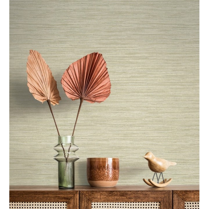 Papel pintado fibra vegetal microtexturada en tonos amarillo mostaza - Sahara Weave 683138