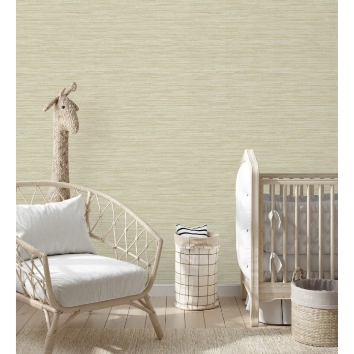 Papel pintado fibra vegetal microtexturada en tonos amarillo mostaza - Sahara Weave 683138