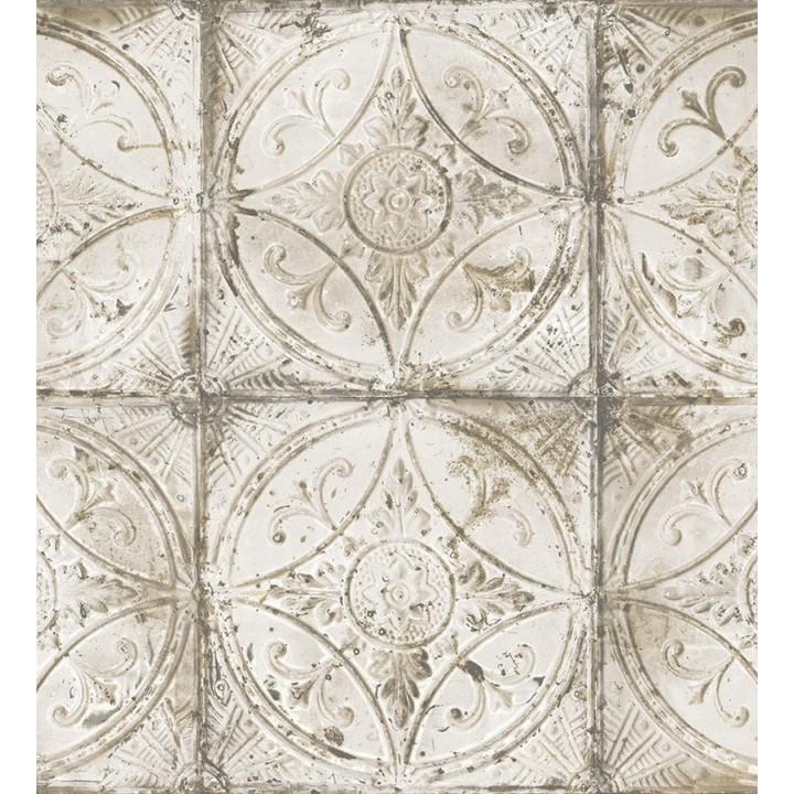 Papel pintado mosaico metálico tonos blancos - Halim Mosaic 124419