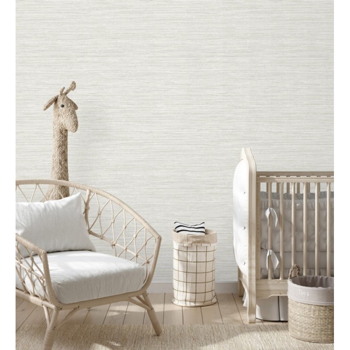 Papel pintado fibra vegetal microtexturada en tonos gris cálido claro - Sahara Weave 683140