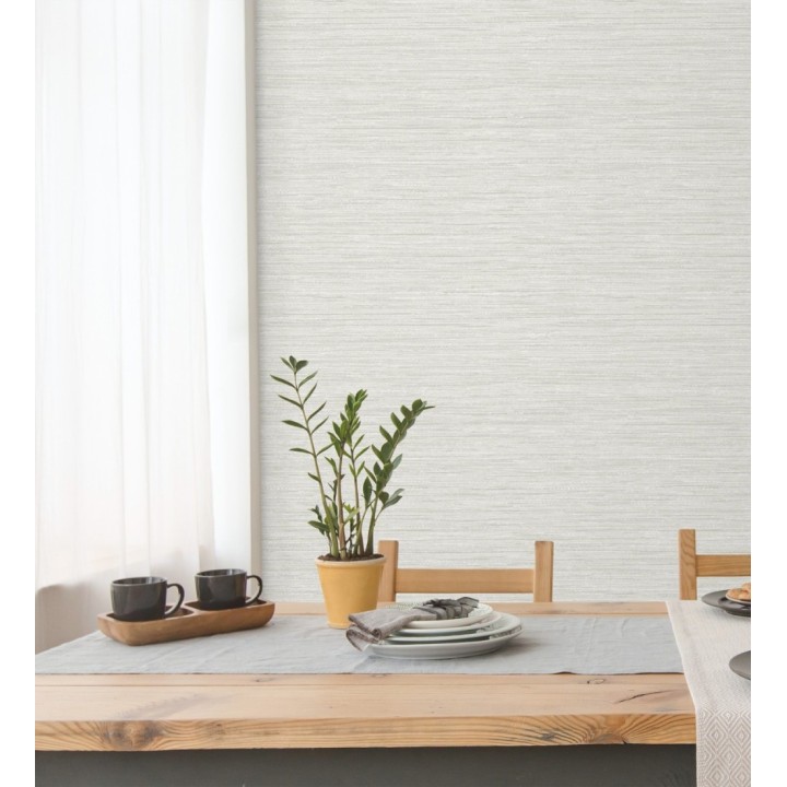 Papel pintado fibra vegetal microtexturada en tonos gris cálido claro - Sahara Weave 683140