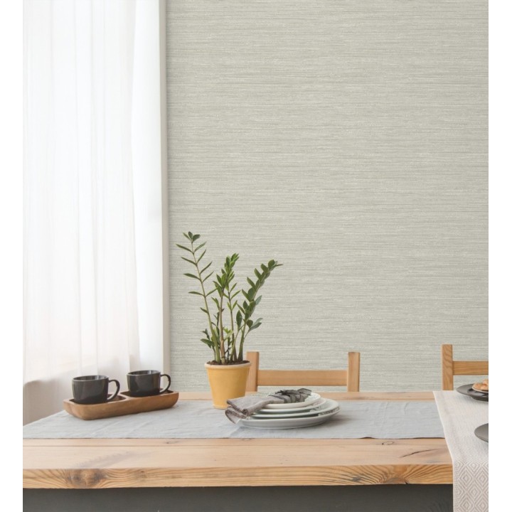 Papel pintado fibra vegetal microtexturada en tonos gris cálido - Sahara Weave 683141