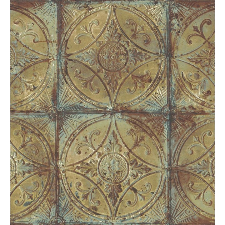 Papel pintado mosaico metálico tonos cobre - Halim Mosaic 124421