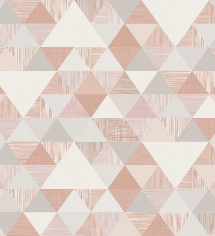 Papel pintado triángulos tricolor estilo nórdico - Hazel Metrix 125197