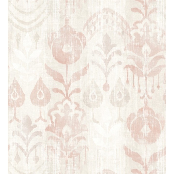 Papel pintado ikat con motivos florales tonos cálidos - Bohemian Canopy 683159
