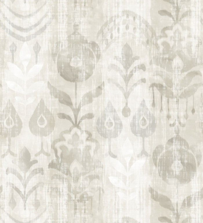 Papel pintado ikat con motivos florales tonos beige - Bohemian Canopy 683160