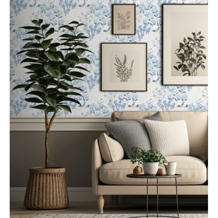 Papel pintado flores silvestres coloridas fondo gris claro - Patagonia Wildflowers 683162