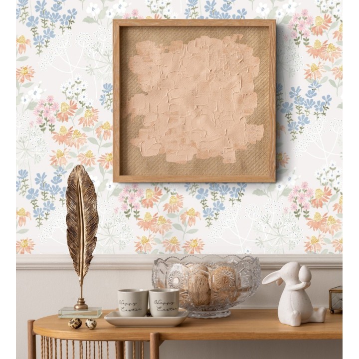 Papel pintado flores silvestres coloridas fondo gris claro - Patagonia Wildflowers 683165